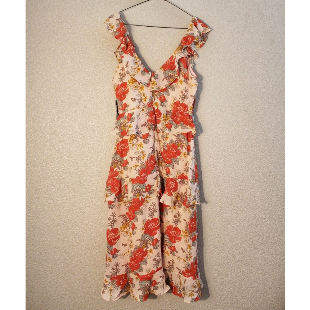 Fleur-Evermore Blush Pink Floral Ruffled Dress NWT - Picture 6 of 8